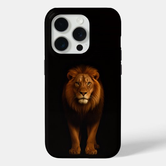ブラック4ラグジュアリーiPhone 15 Pro Mate マジェスティックライオン Case-Mate iPhoneケース (裏面)
