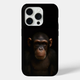 ブラック4ラグジュアリーiPhone 15 Pro Mate、静かなチンパンジー iPhone 15 Proケース