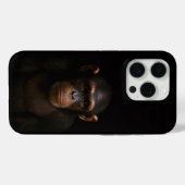 ブラック4ラグジュアリーiPhone 15 Pro Mate、静かなチンパンジー Case-Mate iPhoneケース (裏面 (横))