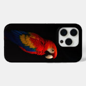 ブラック4ラグジュアリーiPhone 15 Pro Mate, Scarlet Parrot Case-Mate iPhoneケース (裏面 (横))