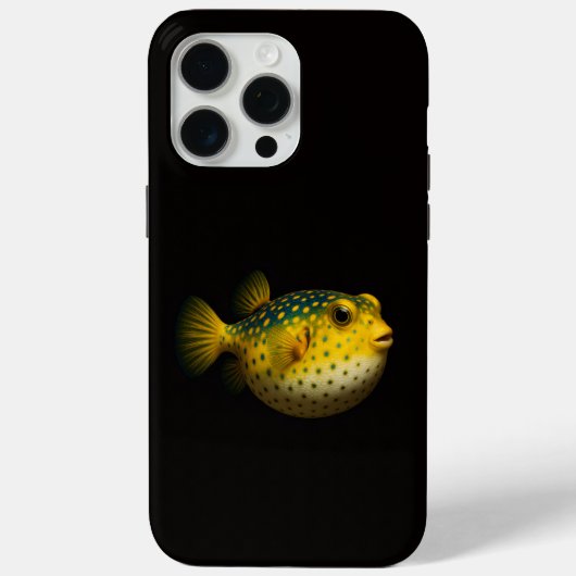 ブラック4ラグジュアリーiPhone 15 Pro Max、イエローパファーフィッシュ Case-Mate iPhoneケース (裏面)