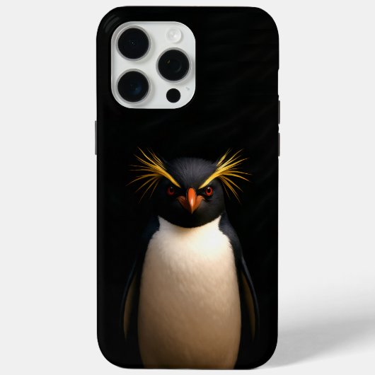 ブラック4ラグジュアリーiPhone 15 Pro Max、イワトビペンギン Case-Mate iPhoneケース (裏面)