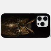 ブラック4ラグジュアリーiPhone 15 Pro Max ゴールデンアイフクロウ Case-Mate iPhoneケース (裏面 (横))