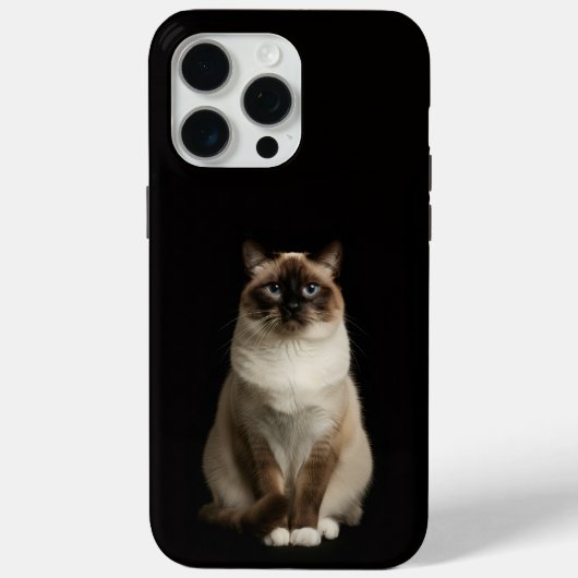 ブラック4ラグジュアリーiPhone 15 Pro Max、ビルマ猫 Case-Mate iPhoneケース (裏面)