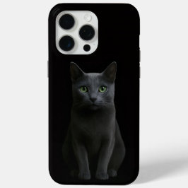 ブラック4ラグジュアリーiPhone 15 Pro Max、ロシアンブルー猫 iPhone 15 Pro Maxケース