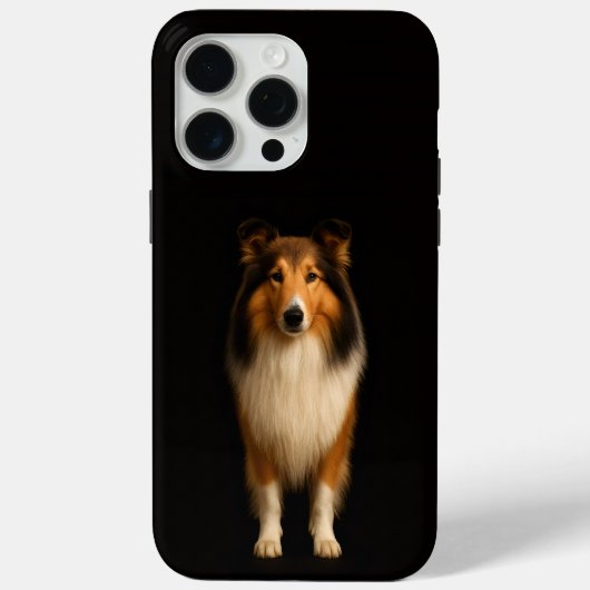 ブラック4ラグジュアリーiPhone 15 Pro Max、忠実なコリー犬 Case-Mate iPhoneケース (裏面)