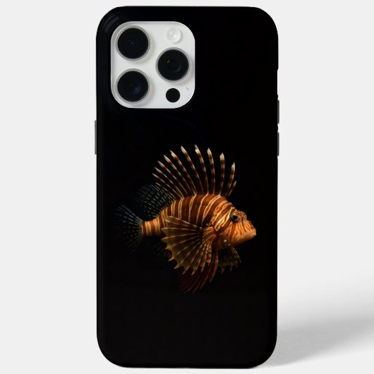 ブラック4ラグジュアリーiPhone 15 Pro Max、青赤のミノカサゴ Case-Mate iPhoneケース (裏面)