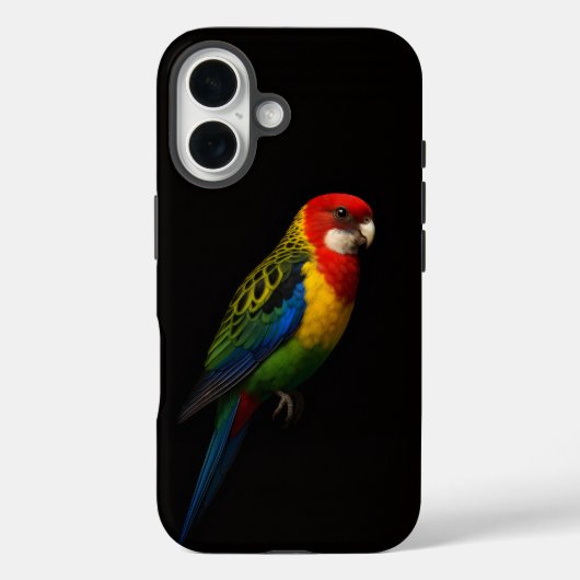 ブラック4ラグジュアリーiPhone 16ケースメイト、オーストラリアアカボウシインコ Case-Mate iPhoneケース (裏面)