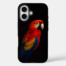 ブラック4ラグジュアリーiPhone 16ケースメイト、緋色のオウム iPhone 16ケース