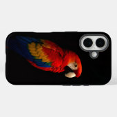 ブラック4ラグジュアリーiPhone 16ケースメイト、緋色のオウム Case-Mate iPhoneケース (裏面 (横))