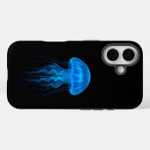 ブラック4ラグジュアリーiPhone 16ケースメイト、青いクラゲ Case-Mate iPhoneケース (裏面 (横))
