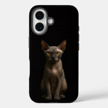 ブラック4ラグジュアリーiPhone 16 Mate、スフィンクス猫