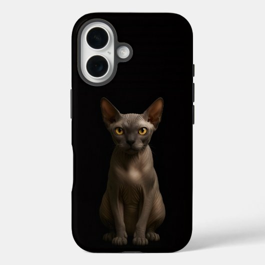 ブラック4ラグジュアリーiPhone 16 Mate、スフィンクス猫 Case-Mate iPhoneケース (裏面)