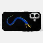 ブラック4ラグジュアリーiPhone 16 Mate、ブルーリボンウナギ Case-Mate iPhoneケース (裏面 (横))