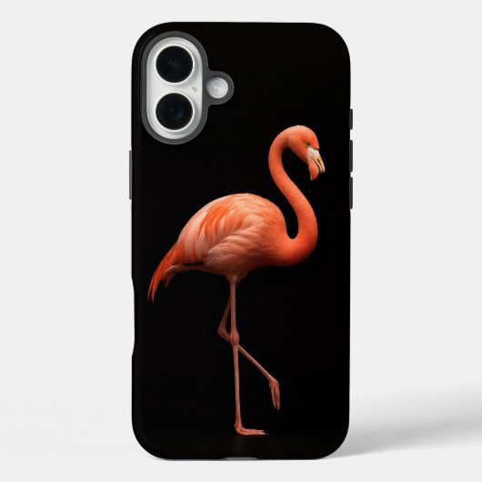 ブラック4ラグジュアリーiPhone 16 Plusケースメイト、ピンクフラミンゴ Case-Mate iPhoneケース (裏面)