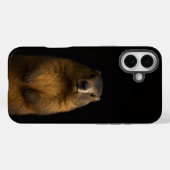 ブラック4ラグジュアリーiPhone 16 Plus、ふわふわのマーモット Case-Mate iPhoneケース (裏面 (横))
