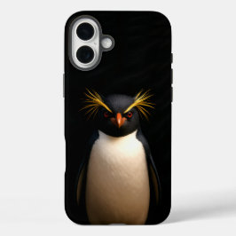 ブラック4ラグジュアリーiPhone 16 Plus、イワトビペンギン iPhone 16 Plusケース
