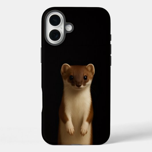 ブラック4ラグジュアリーiPhone 16 Plus、エレガントウィーゼル Case-Mate iPhoneケース (裏面)