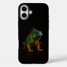 ブラック4ラグジュアリーiPhone 16 Plus、グリーンイグアナ