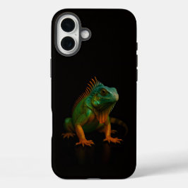 ブラック4ラグジュアリーiPhone 16 Plus、グリーンイグアナ iPhone 16 Plusケース