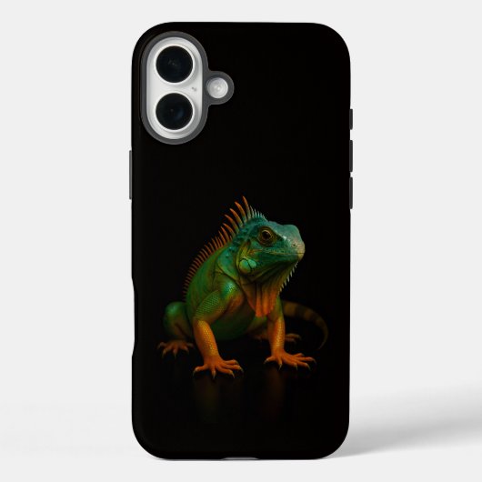 ブラック4ラグジュアリーiPhone 16 Plus、グリーンイグアナ Case-Mate iPhoneケース (裏面)
