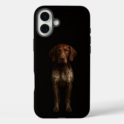 ブラック4ラグジュアリーiPhone 16 Plus、ジャーマンポインタードッグ Case-Mate iPhoneケース (裏面)