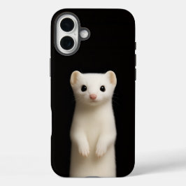 ブラック4ラグジュアリーiPhone 16 Plus、スタイリッシュなイタチ iPhone 16 Plusケース