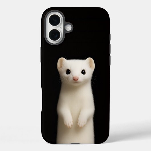 ブラック4ラグジュアリーiPhone 16 Plus、スタイリッシュなイタチ Case-Mate iPhoneケース (裏面)