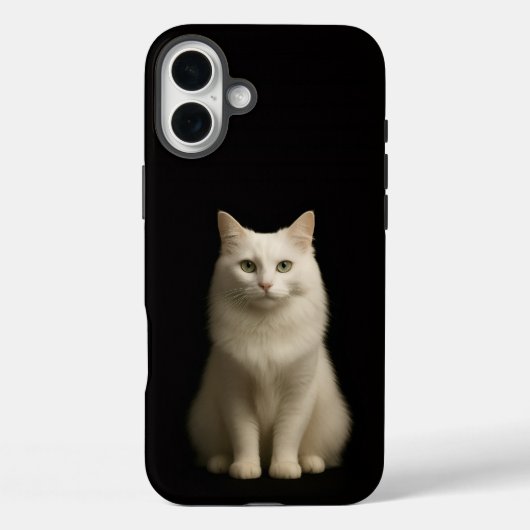 ブラック4ラグジュアリーiPhone 16 Plus、トルコアンゴラ猫 Case-Mate iPhoneケース (裏面)