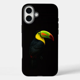 ブラック4ラグジュアリーiPhone 16 Plus、ハシブトオオハシ iPhone 16 Plusケース