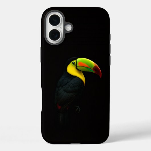 ブラック4ラグジュアリーiPhone 16 Plus、ハシブトオオハシ Case-Mate iPhoneケース (裏面)