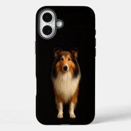 ブラック4ラグジュアリーiPhone 16 Plus、忠実なコリー犬 iPhone 16 Plusケース