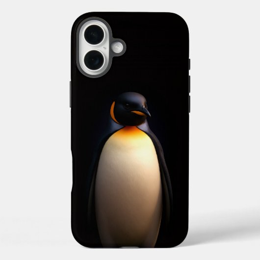 ブラック4ラグジュアリーiPhone 16 Plus Mate、エンペラーペンギン Case-Mate iPhoneケース (裏面)