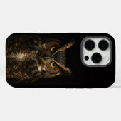 ブラック4ラグジュアリーiPhone 16 Proケースメイト、金色の目フクロウ Case-Mate iPhoneケース (裏面 (横))