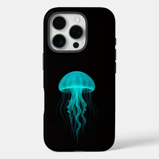 ブラック4ラグジュアリーiPhone 16 Pro、グリーンクラゲ Case-Mate iPhoneケース (裏面)