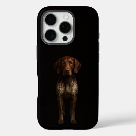 ブラック4ラグジュアリーiPhone 16 Pro ジャーマンポインタードッグ Case-Mate iPhoneケース (裏面)