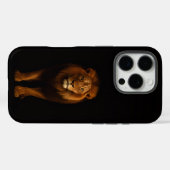 ブラック4ラグジュアリーiPhone 16 Pro、マジェスティックライオン Case-Mate iPhoneケース (裏面 (横))