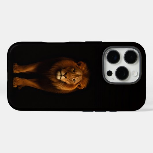 ブラック4ラグジュアリーiPhone 16 Pro、マジェスティックライオン Case-Mate iPhoneケース (裏面 (横))