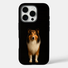 ブラック4ラグジュアリーiPhone 16 Pro、忠実なコリー犬 iPhone 16 Proケース