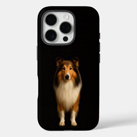 ブラック4ラグジュアリーiPhone 16 Pro、忠実なコリー犬 Case-Mate iPhoneケース (裏面)