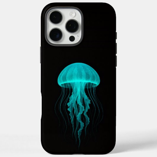 ブラック4ラグジュアリーiPhone 16 Pro Max、グリーンクラゲ Case-Mate iPhoneケース (裏面)