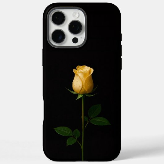 ブラック4ラグジュアリーiPhone 16 Pro Max、サンリットイエローローズ Case-Mate iPhoneケース (裏面)