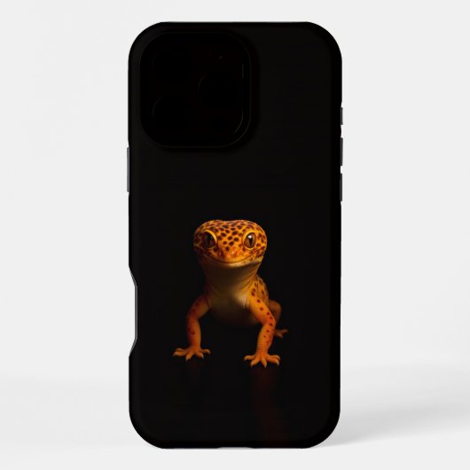 ブラック4ラグジュアリーiPhone 16 Pro Max, Leopard Gecko iPhoneケース (裏面)