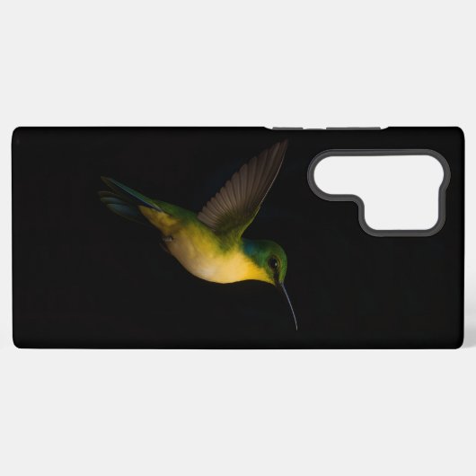 ブラック4ラックスギャラクシーS22ウルトラケース、飛翔鳥 SAMSUNG GALAXYケース (裏面横)