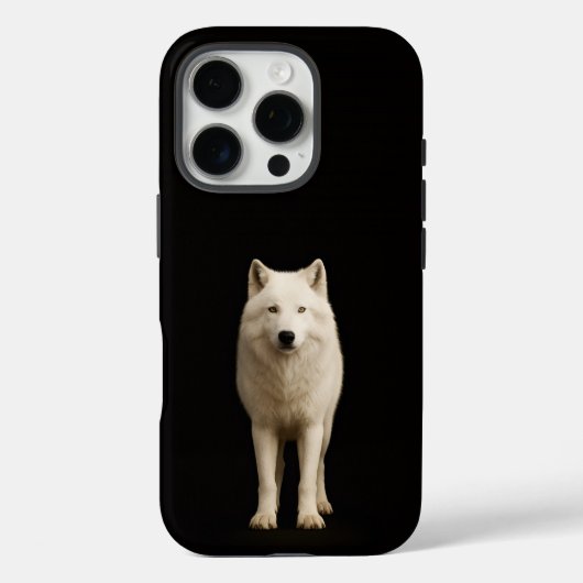 ブラック4リュクスiPhone 16 Pro、アイシーホワイトの北極狼 Case-Mate iPhoneケース (裏面)
