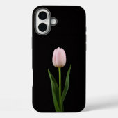 ブラック4ルクアイフォン16プラス、ピンクのチューリップ Case-Mate iPhoneケース (裏面)