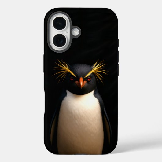 ブラック4ルクアイフォン16メイト、イワトビペンギン Case-Mate iPhoneケース (裏面)