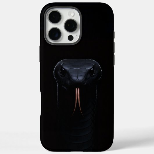 ブラック4ルクアイフォン16 Pro Maxケース、ブラックマンバ Case-Mate iPhoneケース (裏面)