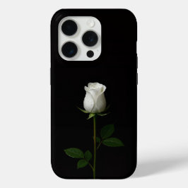 ブラック4ルクシィ iPhone 15 Pro Mate 純白のバラ Proケース