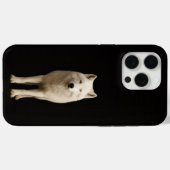 ブラック4ルクシィ iPhone 15 Pro Max, アイボリーのホッキョクオオカミ Case-Mate iPhoneケース (裏面 (横))
